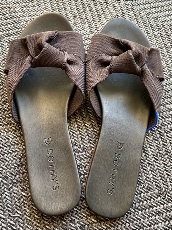 Rothy's Shoes - Rothy's Knot Slide Sandals Black Knit Bow Slides Women's Size 7